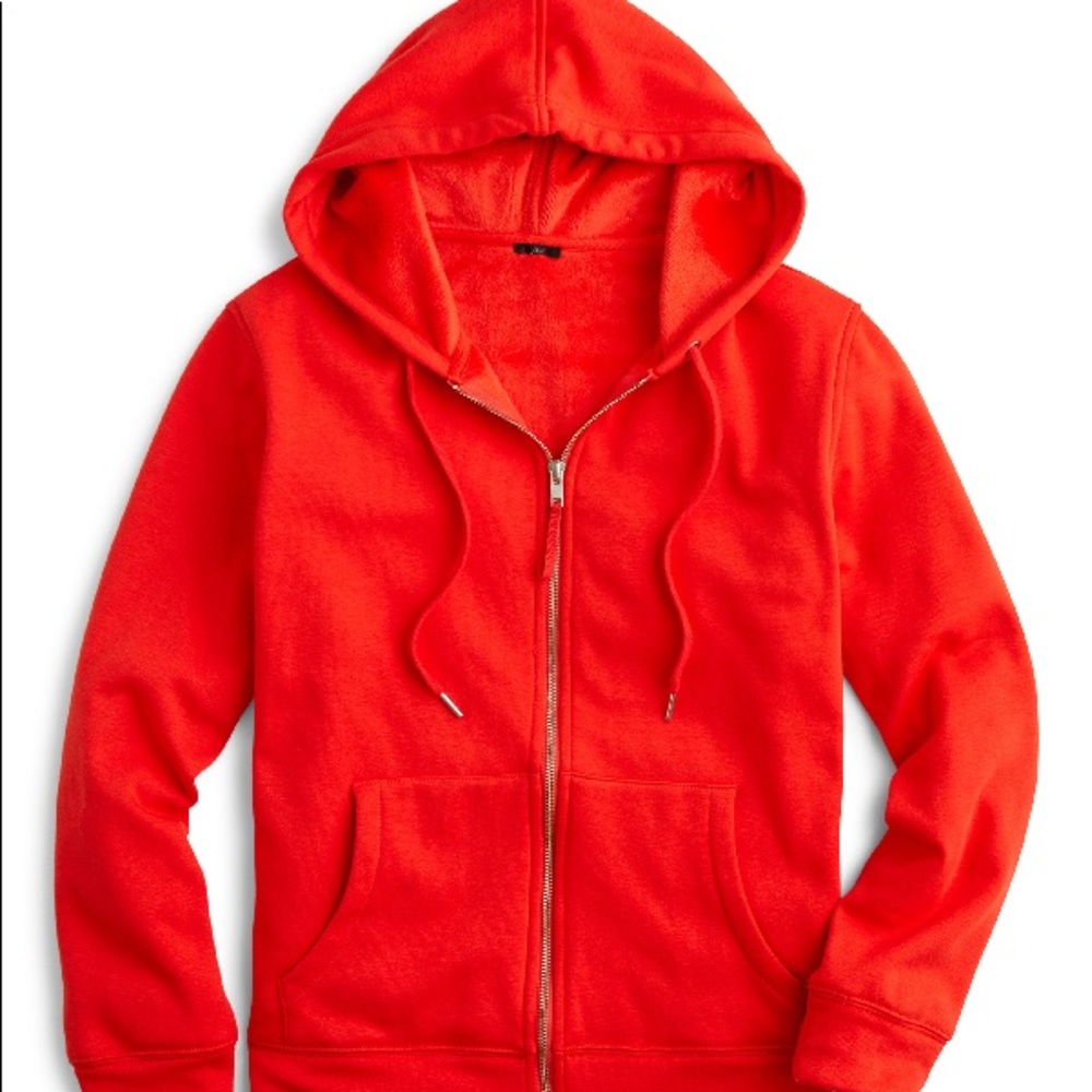J. Crew zip-up hoodie in bright cerise (red)